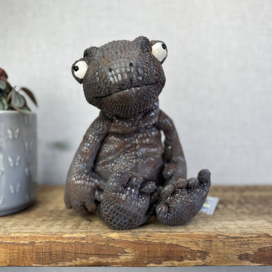 Jellycat Kenny Komodo Dragon - Grey Lizard Retired Medium Brown/grey NWOT 12"