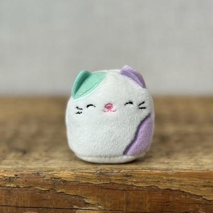 Squishmallow Squishville -Calico Cat Cora Purple/Mint (Multi Buy Discount)
