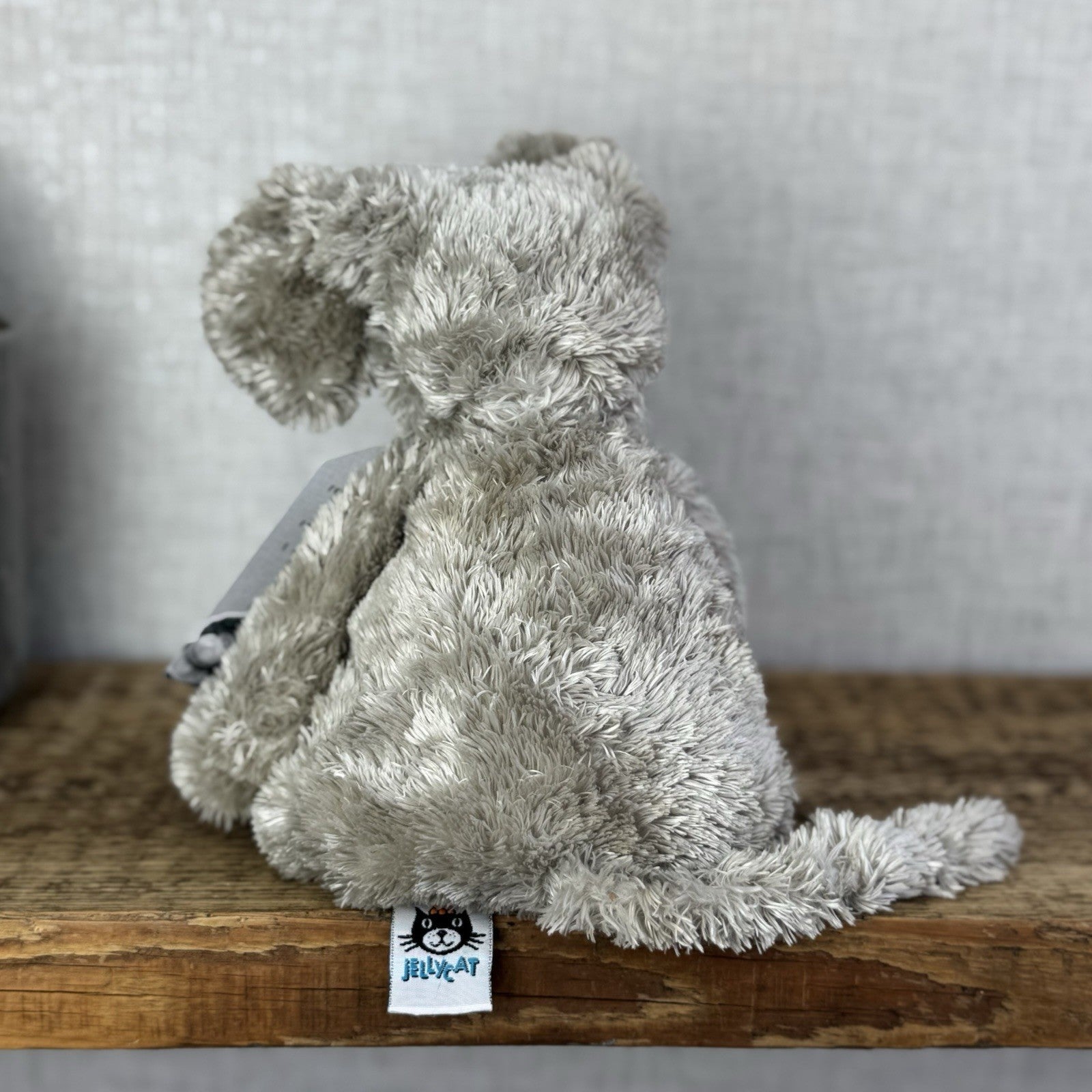 Jellycat  Tumbler Mous - Grey Scruffy Bunglie Style Mouse Beanie Plush 11” NWOT