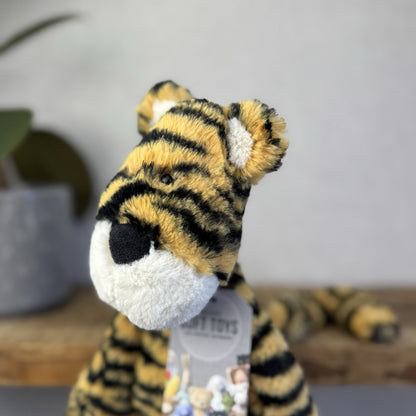 Jellycat Merryday Tiger - Wild Cat Beanie Tiger Plush Long Tail Rare Retired 15”