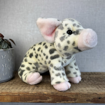 Douglas Cuddle Toys - Pauline Spotted Pig Cream/Grey Pig Medium 10"