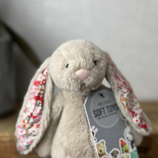 Jellycat Small Beige Blossom Posy Bunny Rabbit - Beige Bunny Floral Rabbit 5"
