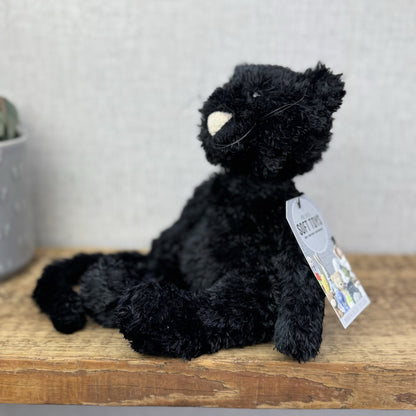 Jellycat Tumbler Cat  - Black Scruffy Bunglie Style Kitten Beanie Plush 10” NWOT