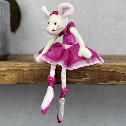 Jellycat Pirouette Mouse - Pink Ballerina Vintage Mouse Mini Soft Toy Small 9”