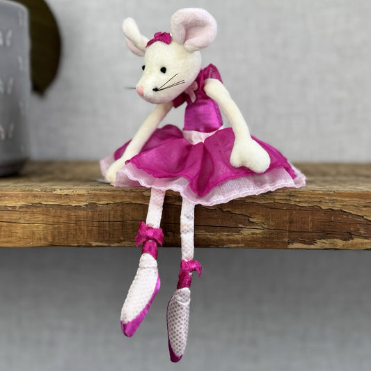 Jellycat Pirouette Mouse - Pink Ballerina Vintage Mouse Mini Soft Toy Small 9”