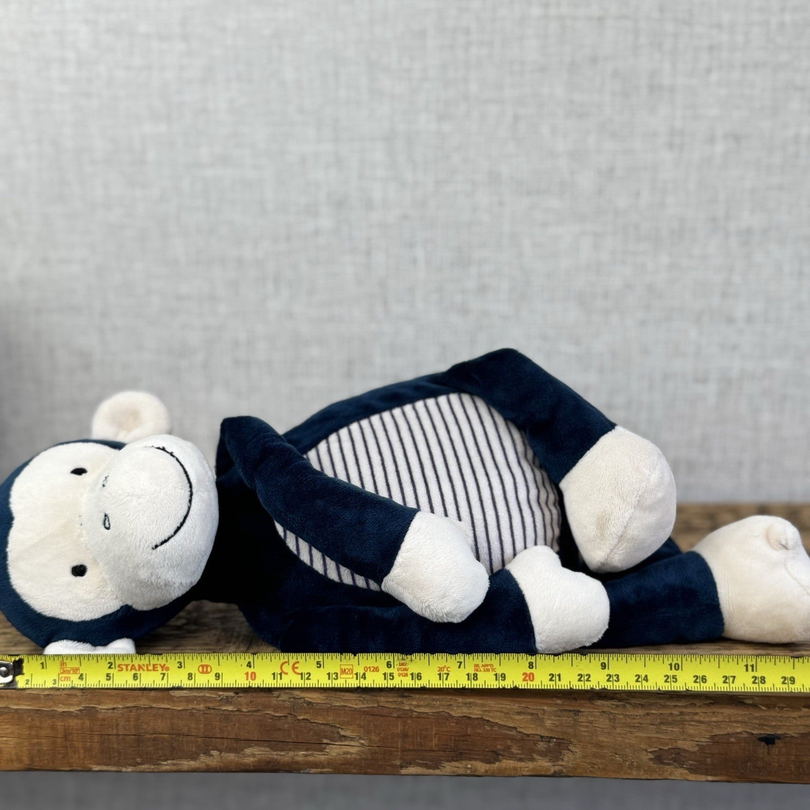 Marks & Spencers Soft Toy Monkey Chime - Navy Monkey Soft Toy Retired 09444270