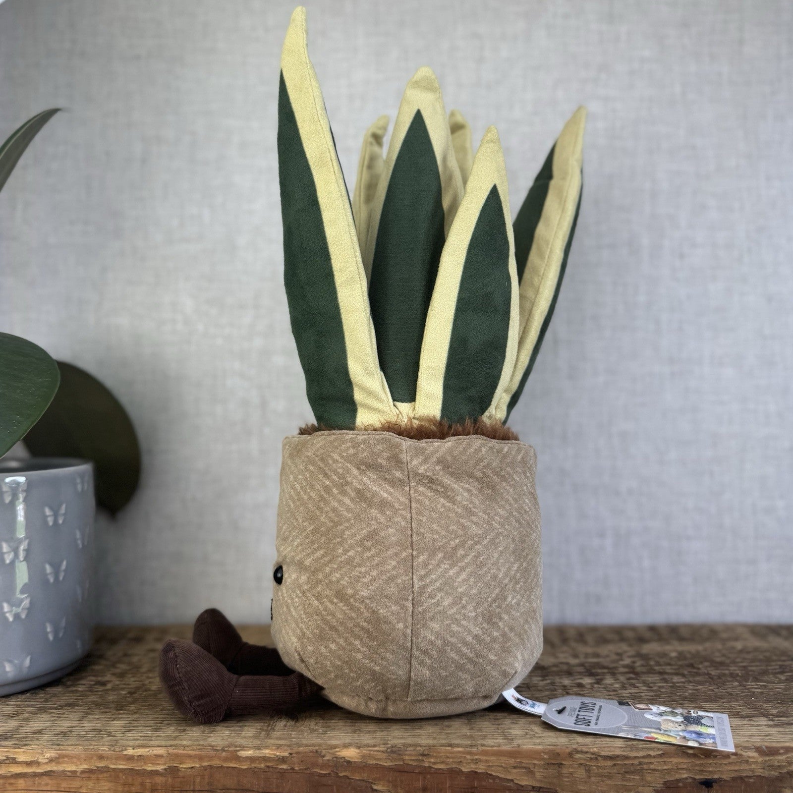 Jellycat Amuseable Snake Plant - Large Potted Plant Plush Beanie Retired 16”