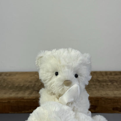 Little Jellycat Wilkie Bear Soother - White Curly Fur Bear NWOT Retired Rare
