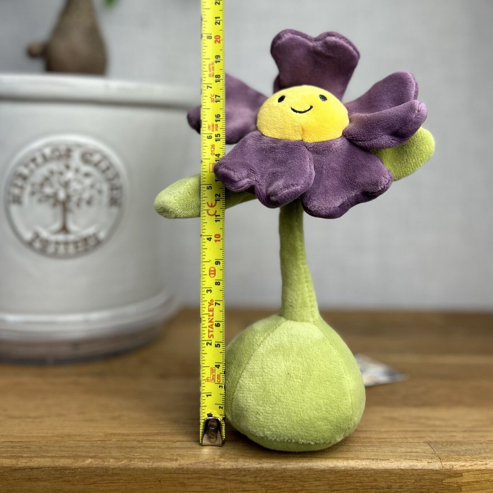 Jellycat Pansy Flowerette - Pansy Jellycat Flower - Purple Flower Soft Plush 8”