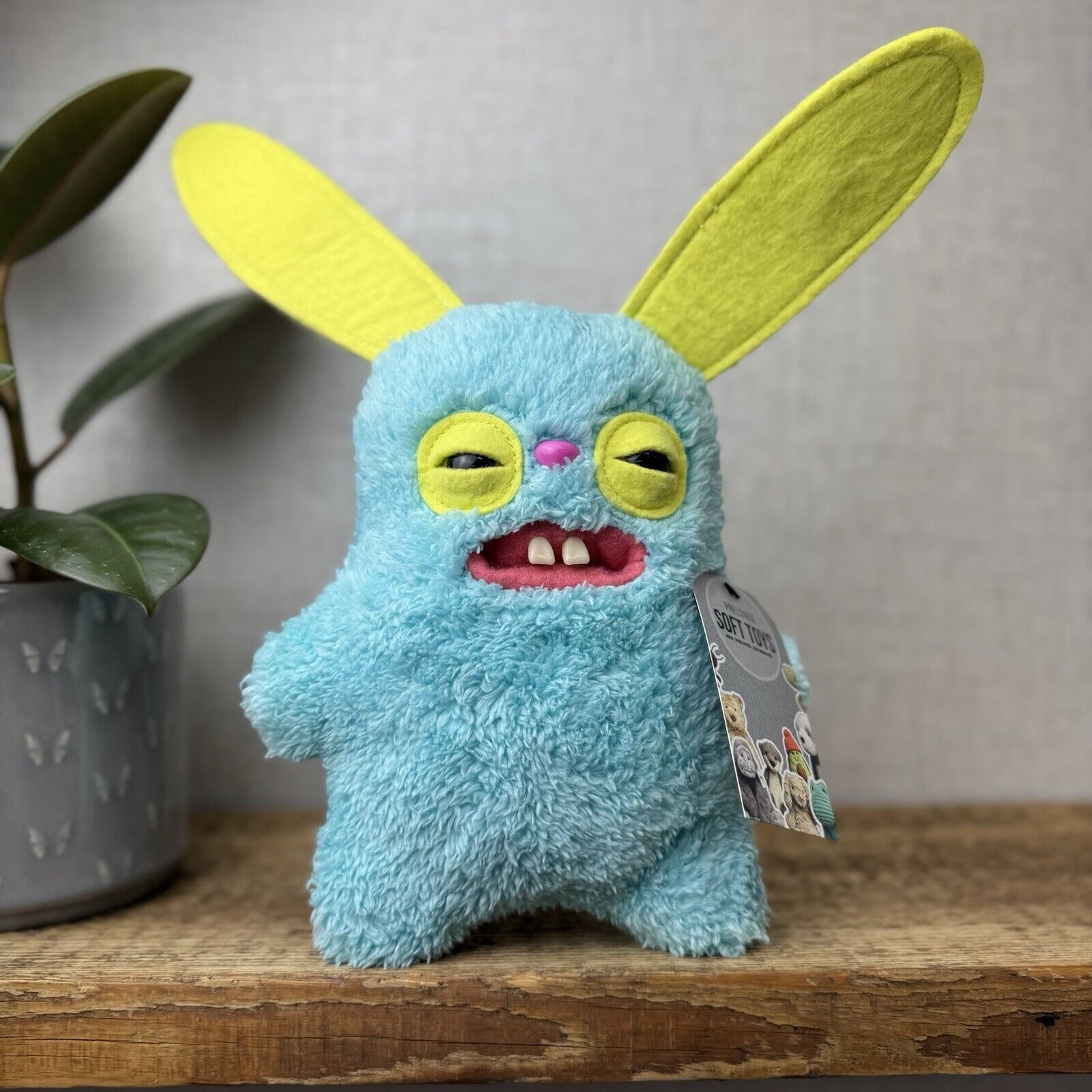 Fuggler Rabid Rabbit Snuggler Edition - Blue Bunny Funny Ugly Monster Plush 