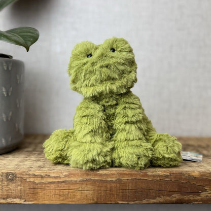 Jellycat Small Fuddlewuddle Frog - Small Green Textured Frog Beanie Retired 6”