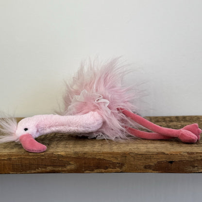 Jellycat Small Flo Maflingo - Fluffy Pink Flamingo Beanie With Tags (imperfect)