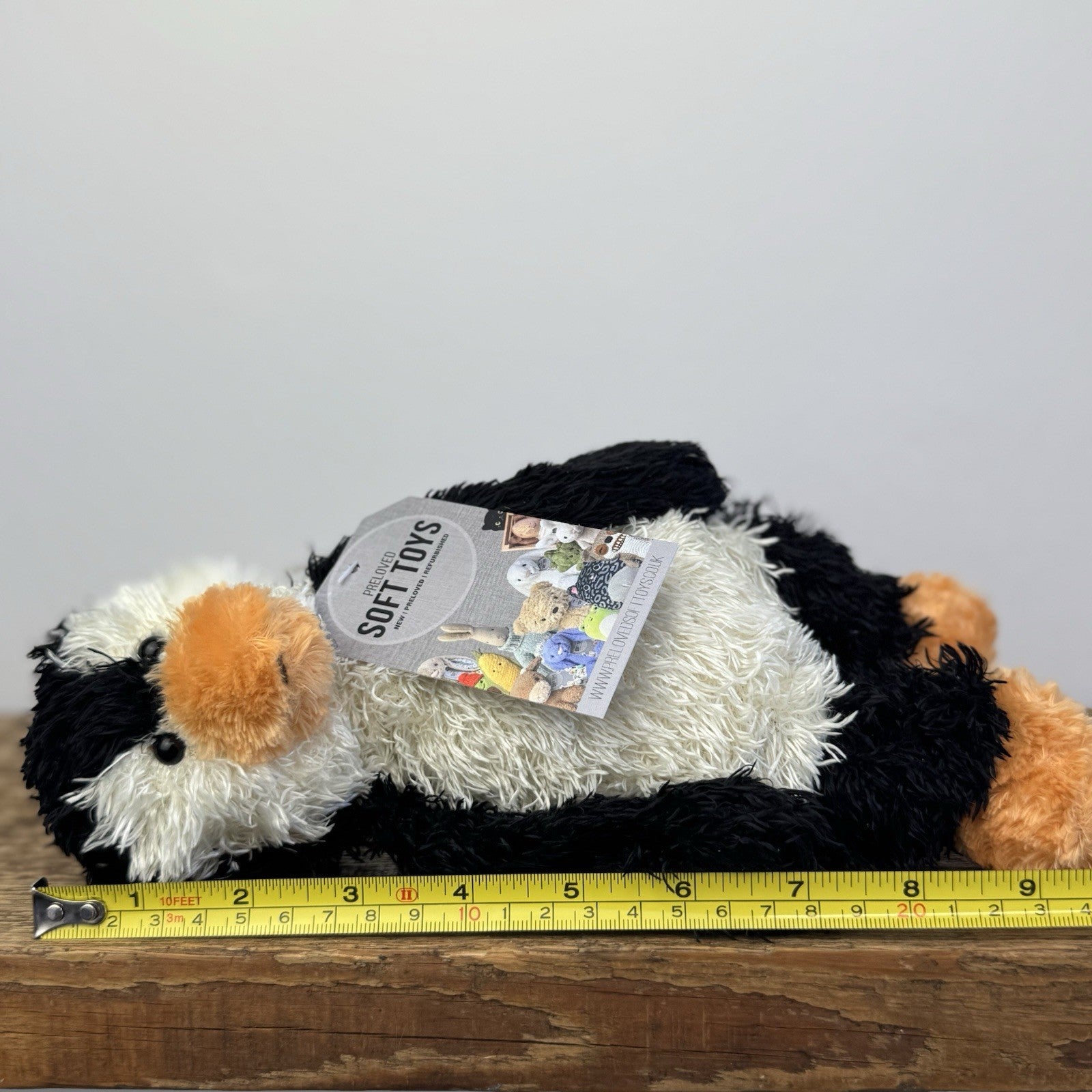 Jellycat Small Bunglie Penguin - Black/White Curly Fur Beanie Penguin Bird 11"