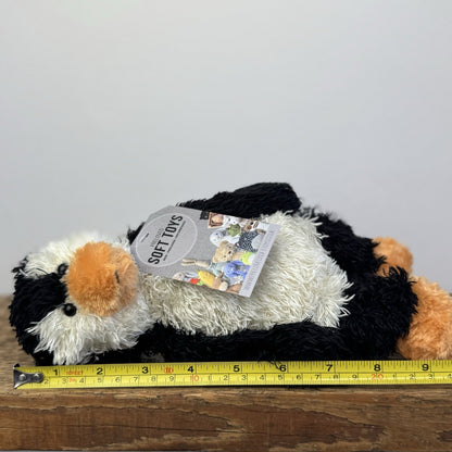 Jellycat Small Bunglie Penguin - Black/White Curly Fur Beanie Penguin Bird 11"