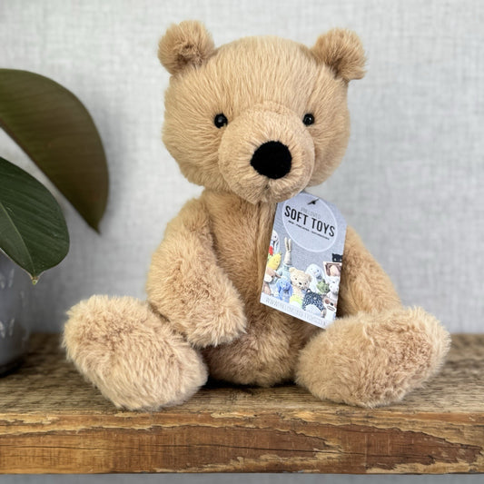 Jellycat Rufus Teddy Bear Plush Soft Toy - Small Fluffy Sitting Bear Beanie 10"