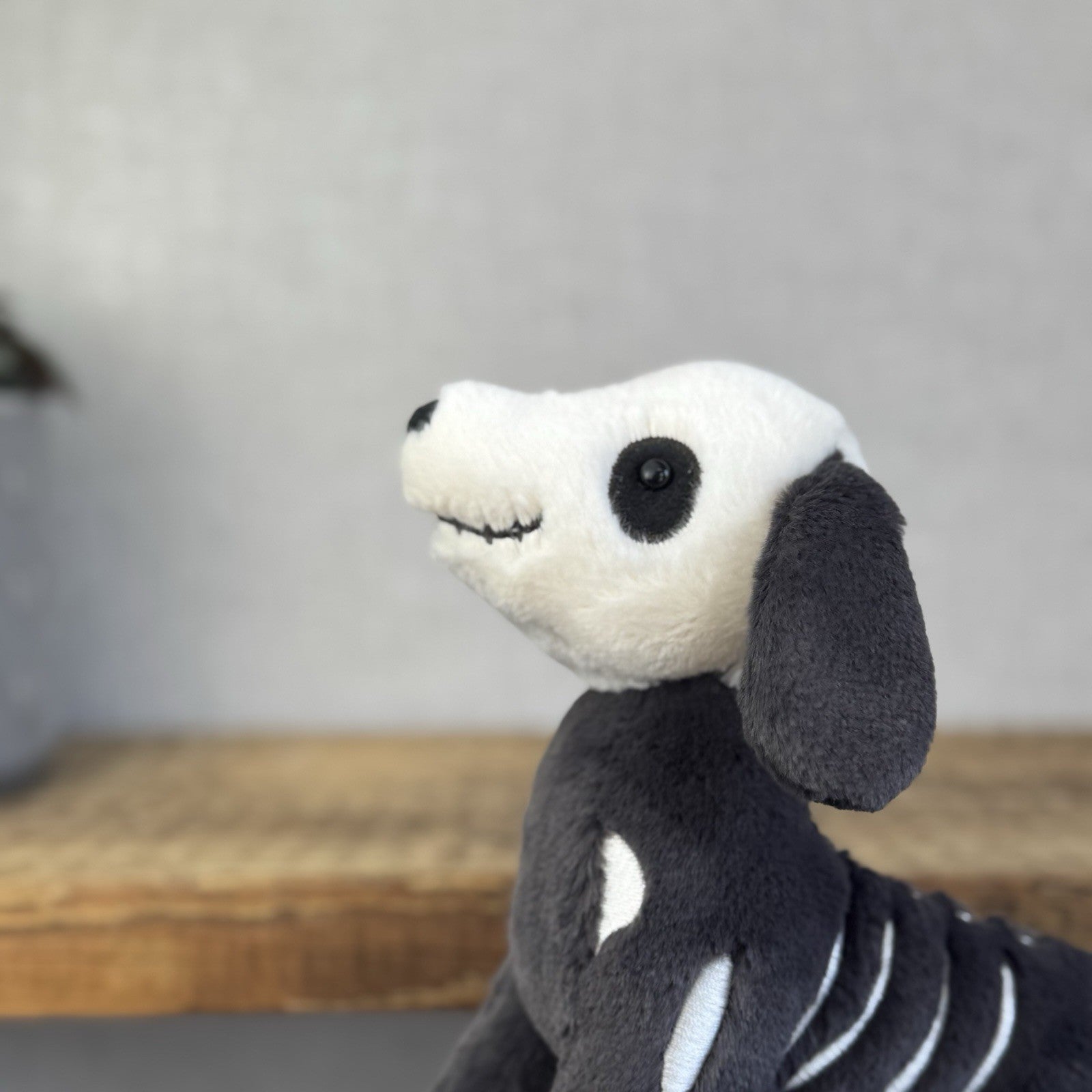 Jellycat Skeledog Dan - Skeleton Dog Beanie Plush Toy Collectible NWT 8"