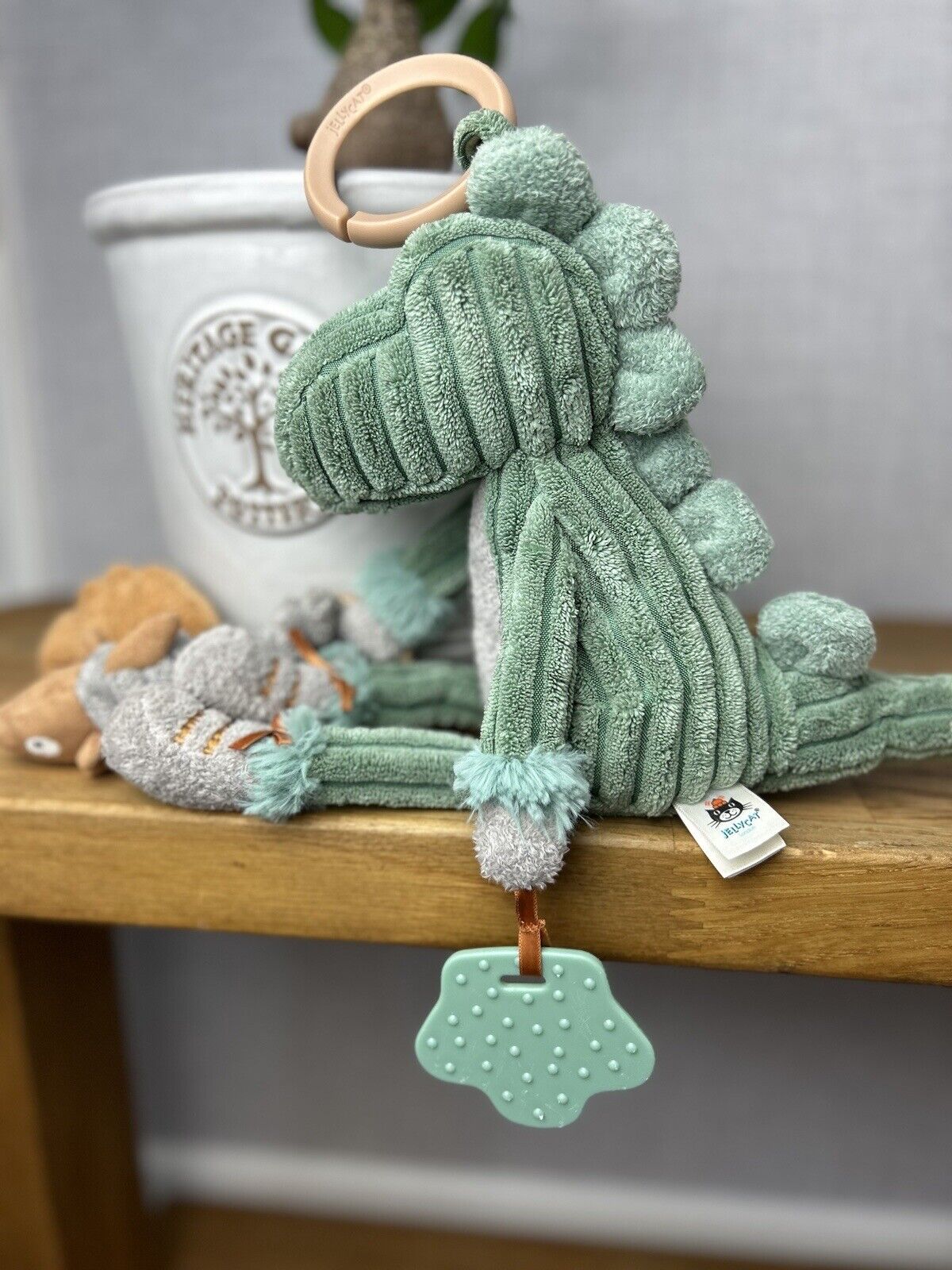 Jellycat Cordy Roy Baby Dino Jitter Soft Toy Plush Baby Activity Toy