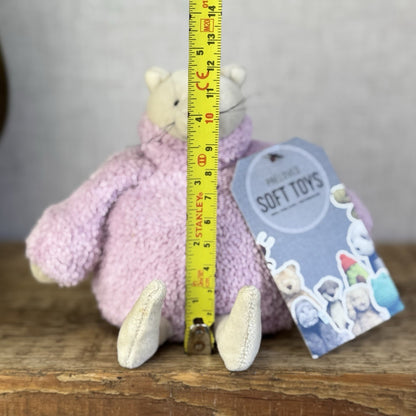 Jellycat Poloneck Peeker Cat Kitten - Lilac Jumper Cute Vintage Beanie 5”