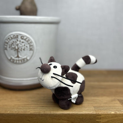 Jellycat Crazy Cat - Brown & White Tiny Vintage Cat - Cat With Whiskers 4”