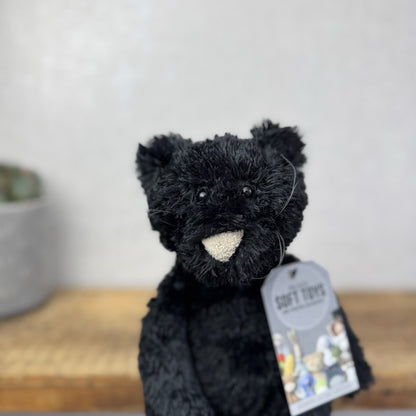Jellycat Tumbler Cat  - Black Scruffy Bunglie Style Kitten Beanie Plush 10” NWOT