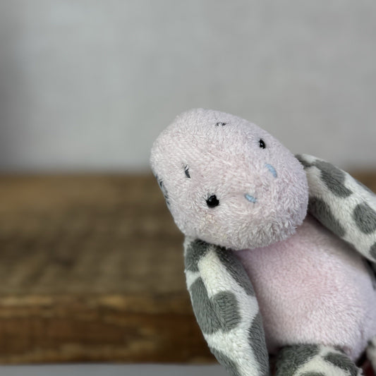 Blue Nose Friends Ocean The Turtle #99 - Pink/Grey Miniature Turtle Beanbag Toy