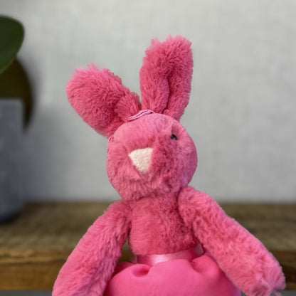 Jellycat Tutu Lulu Strawberry Bunny - Brightest Pink Rabbit In Tutu With Bow 10”