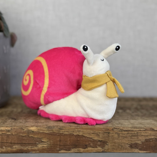 Jellycat Pink Escarfgot Snail Plush Bugs Toy, Small Beanie Plush Retired 5”