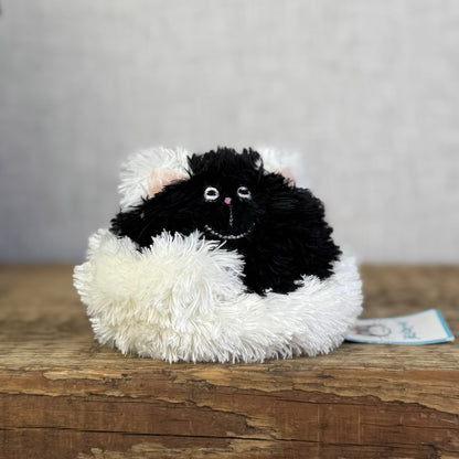 Jellycat Furry Curlikitty Black - New With Damaged Paper Tags Vintage Tiny 4”