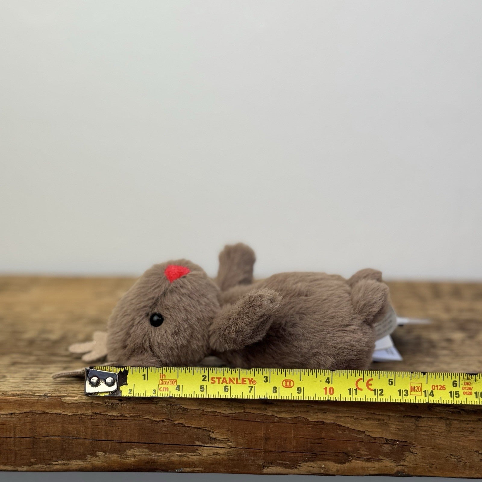 Jellycat Fluffy Reindeer - Tiny Brown Mini Reindeer Beanie Soft Toy 4" Rare