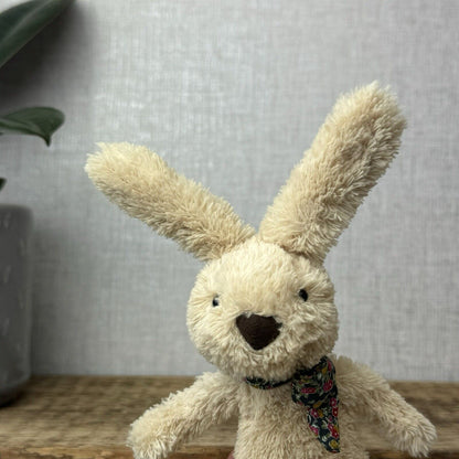 Jellycat Lost & Found Friends - Rufus Rabbit - Tiny Rabbit With Bow Rare 7"