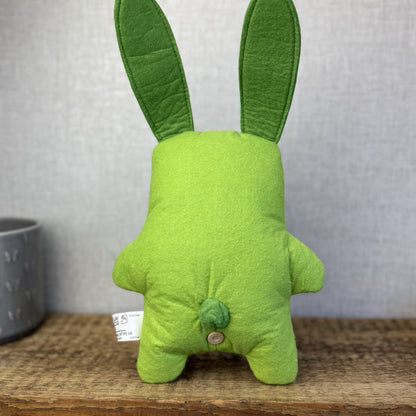 Fuggler Green Rabid Rabbit Fuggler Felt Bunny Rabit Cute Ugly Retired