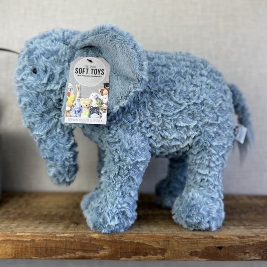 Jellycat Large Eddy - Blue Standing Elephant Large Beanie Plush Retired Rare 12”
