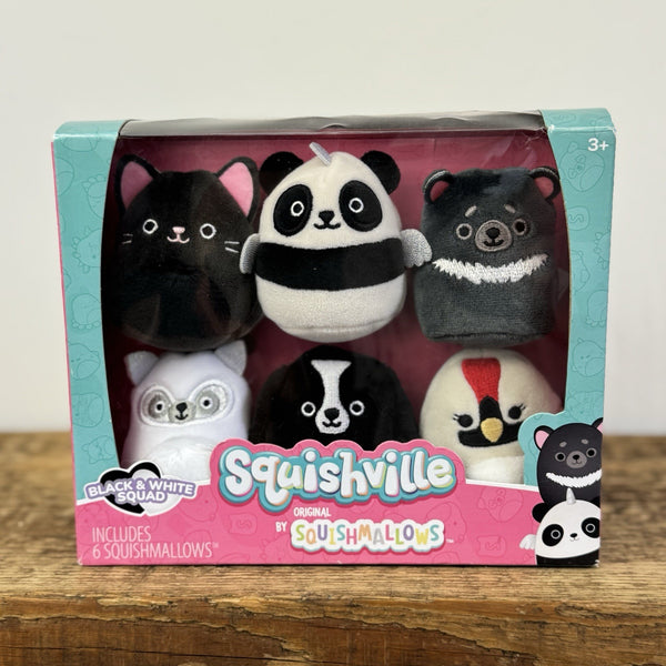 Squishville Squishmallows Black and White Squad 6 Pack  (imperfect box) new