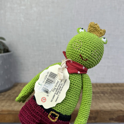 Maileg Knitted Frog Prince - Rare Retired Item 16-0026-00 New With Tags 9"