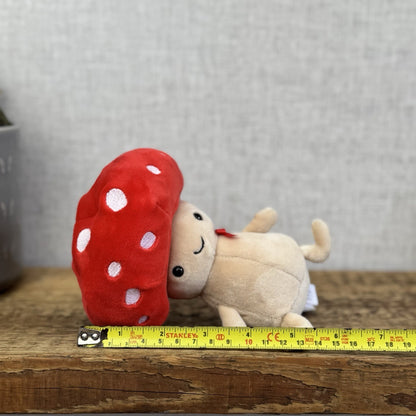 Jellycat Fun Guy Robbie - Red Mushroom Kawaii Beanie Velour Retired 8”