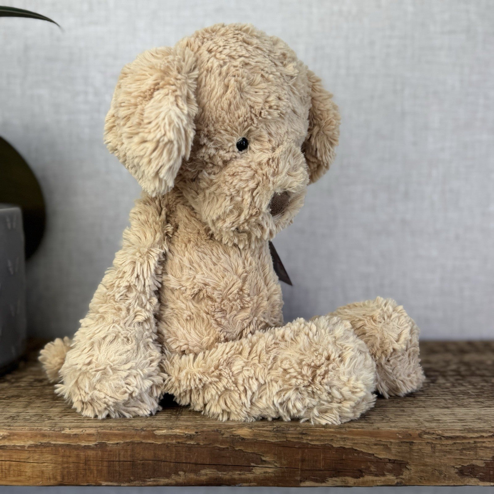 Jellycat Medium Mumble Dog - Iggle Squiggle Medium Textured Honey Puppy 12”
