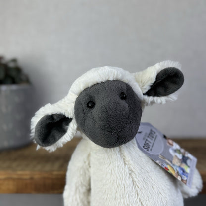 Jellycat Medium Bashful Grey Face Lamb - Medium Cream Lamb Beanie Plush 12"
