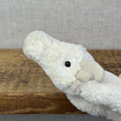 Jellycat Little Snow Dragon - White/Glitter Beanie Small Dragon Retired 11”