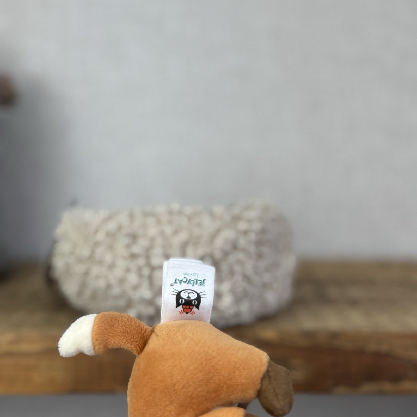 Jellycat Hibernating Fox - Tiny Fox In A Beanbag Nest Wildlife Plush Rare 5"