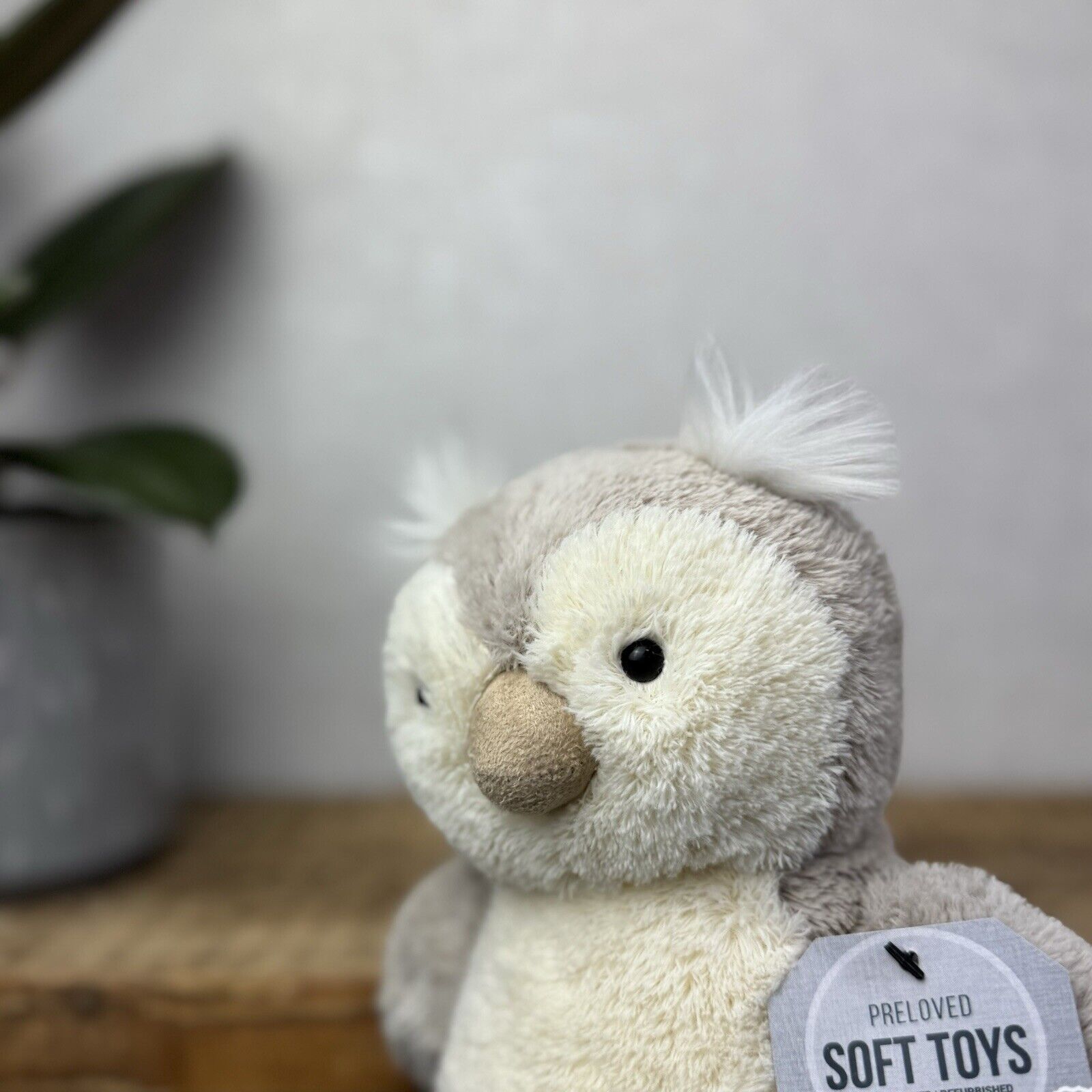 Jellycat Peanut Owl - Medium Peanut Chubby Beige/white Owl Plush Beanie 8”
