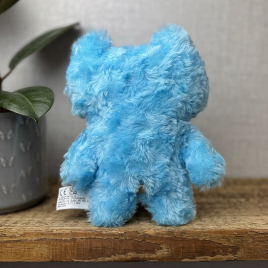 Fuggler Blue Stinkface - Blue Curly Fur Snuggly Funny Fuggler Button Eyes