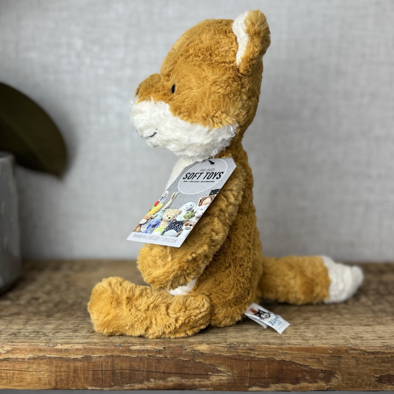 Jellycat Tuffet Fox - Orange Textured Fox Beanie Plush Woodland Retired 12"