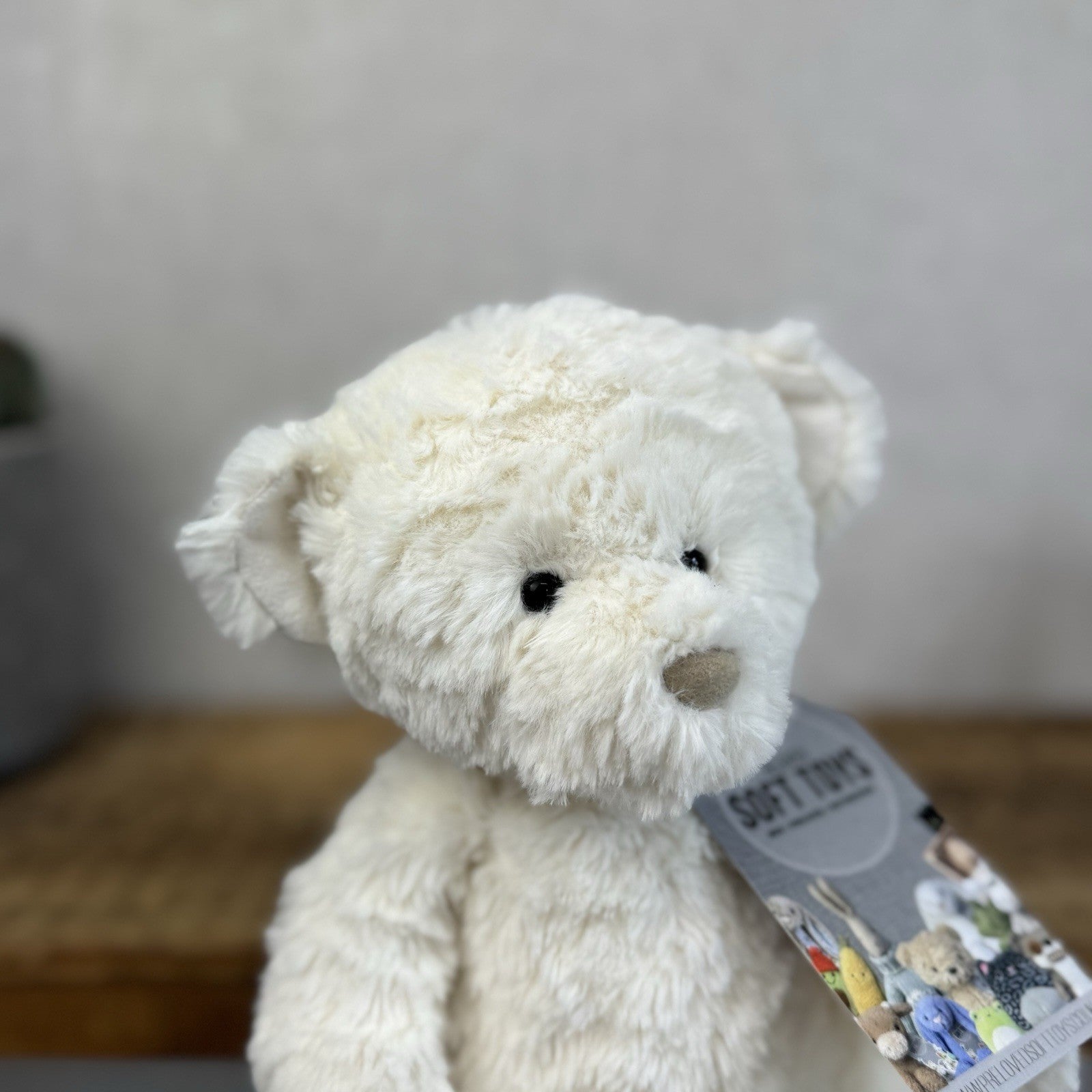 Jellycat Wilkie Bear - Little Jellycat White Traditional Bear Textured Fur Rare