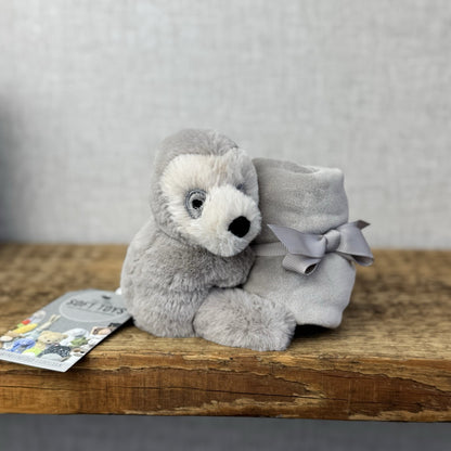 Jellycat Bailey Sloth - Shooshu Sloth Soother Comfort Blanket Grey Retired Rare