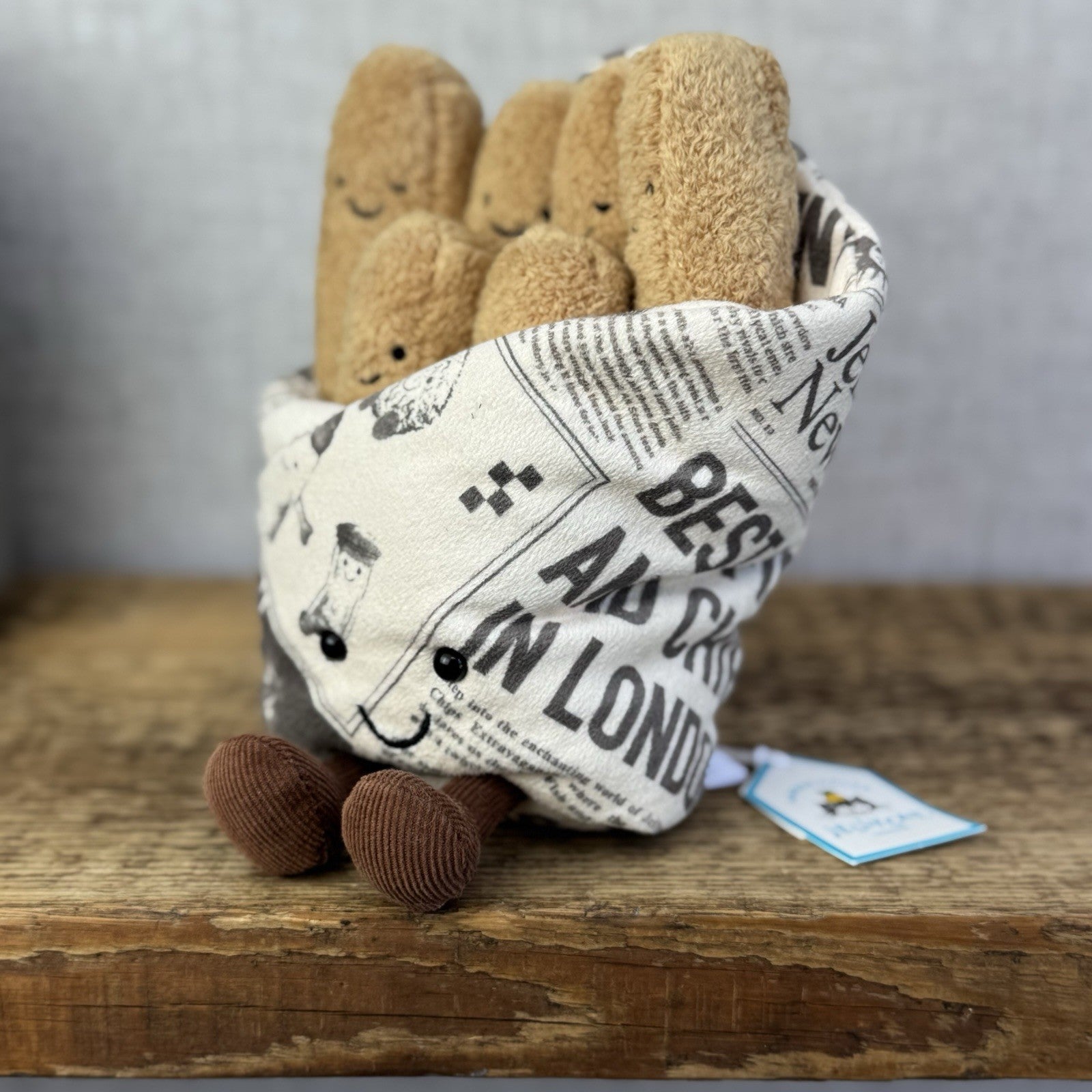 Jellycat Amuseable Cosy Chips - Fish & Chips Selfridges Exclusive Soft Toy Tags 