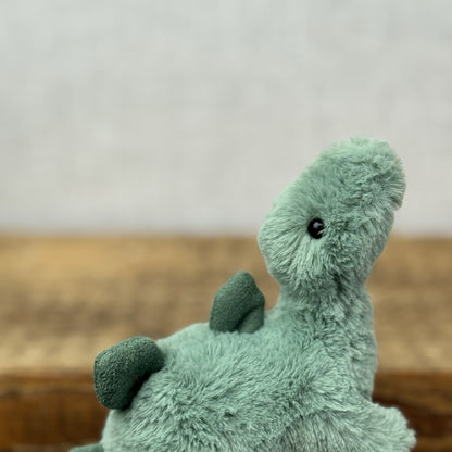 Jellycat Mini Fossily Stegosaurus - Tiny Dinosaur Beanie Plush Mini Dino 6" (#2)