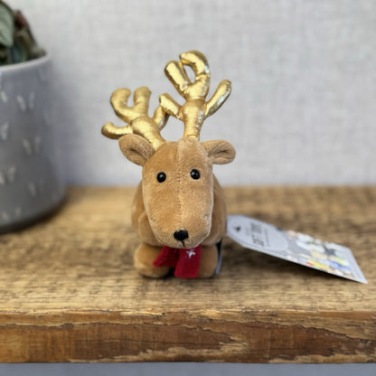 Whitard Of Chelsea Crazy Rudolf (Jellycat Collab) Mini Reindeer Beanie Plush 4"