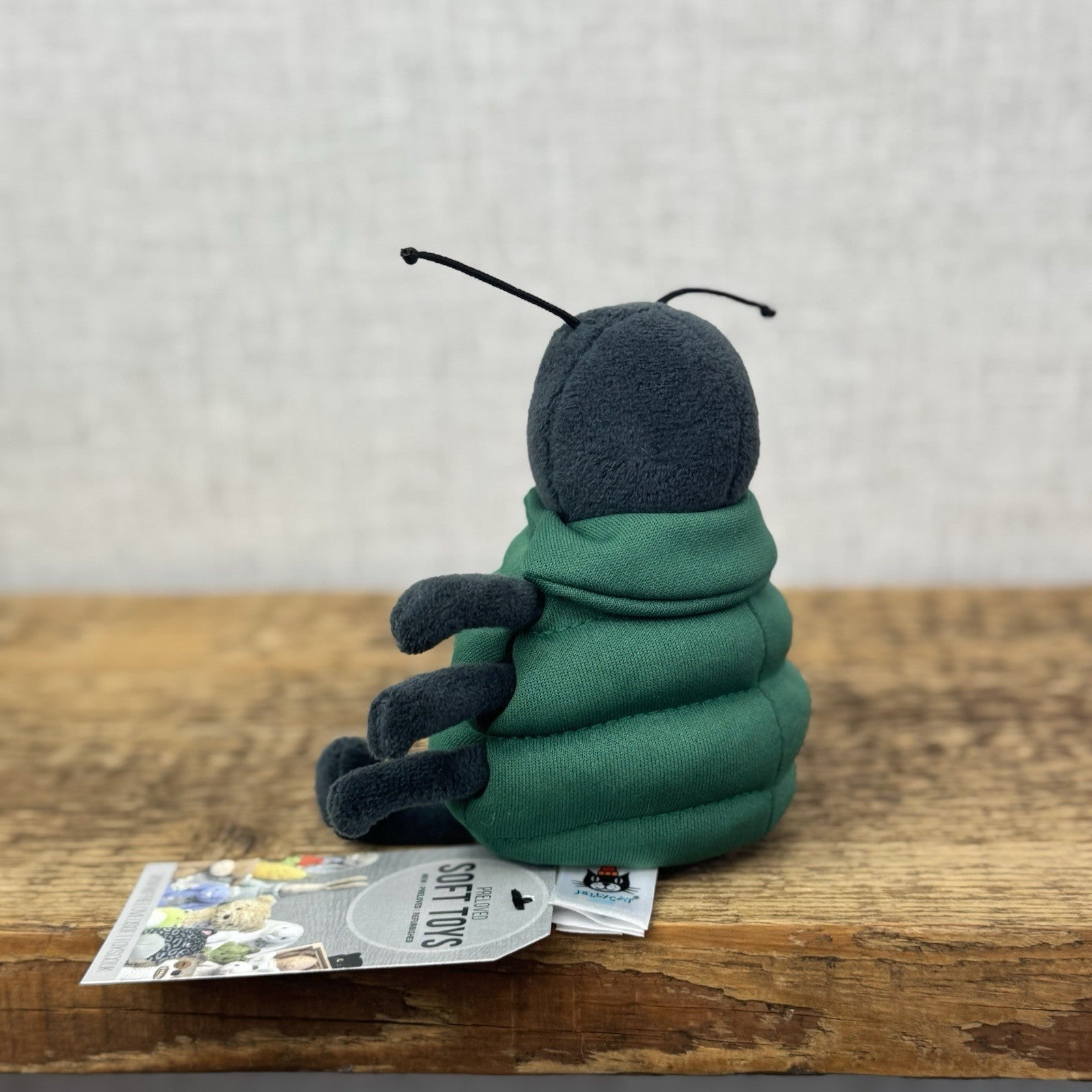 Jellycat Anorachnid Spider Black Spider Green Jacket Retired Cute Jellycat 5"