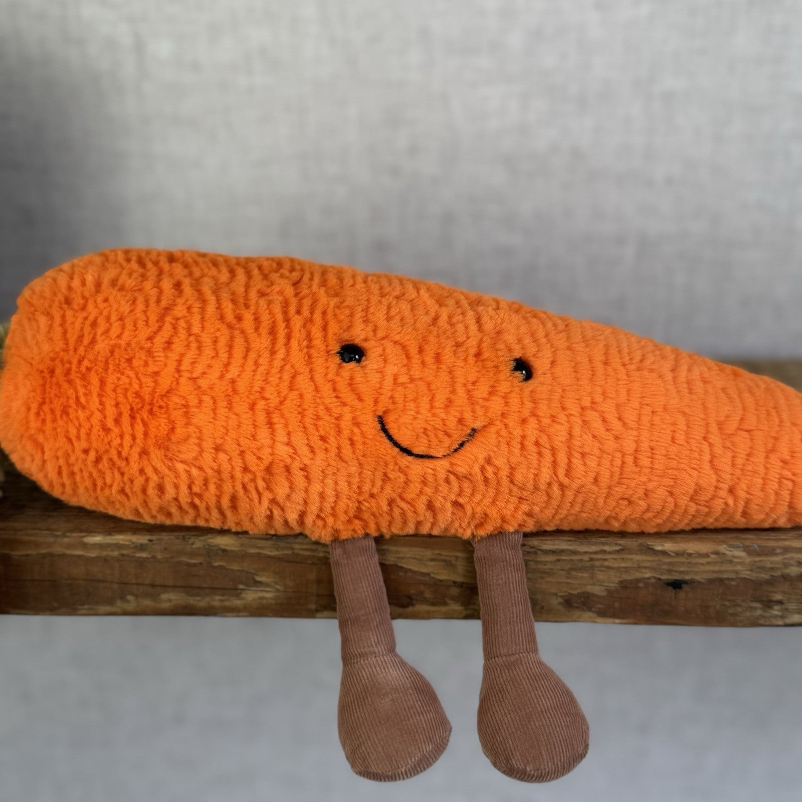 Jellycat Large Amuseable Carrot - Orange Fluffy Carrot Beanie Plush Retired 15"