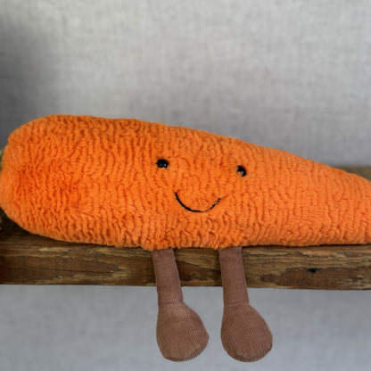 Jellycat Large Amuseable Carrot - Orange Fluffy Carrot Beanie Plush Retired 15"
